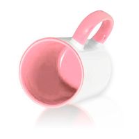 Кружка СТАНДАРТ цветная внутри + цветная ручка (для сублимационной печати), розовая