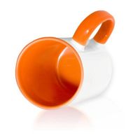 Кружка ПРЕМИУМ цветная внутри + цветная ручка (для сублимационной печати), оранжевая